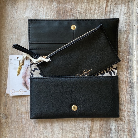 Jessica Simpson Black Wallet Vegan Leather no tags used a few times - Picture 3 of 12
